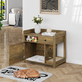 Cat Litter Box Enclosure Furniture,Llitter Box Enclosure with Shelves and Scratcher,Wooden Cat Litter Cabinet with Drawer,Cat Furniture Litter Box Lomojo