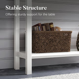 VEELOK Fluted White Console Table with Drawers, Modern Entryway Table with Storage, Sofa Table Behind Couch, Entry Table for Living Room, Hallway, Foyer VEELOK