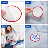 MECCANIXITY 30pcs Sublimation Patch Blank, 10x6cm/3.94x2.36 Inch Oval Rectangle Fabric Iron-on Blank Heat Transfer Repair Patch for DIY Crafts Caps Clothes, White with Black/Red/Yellow Border MECCANIXITY