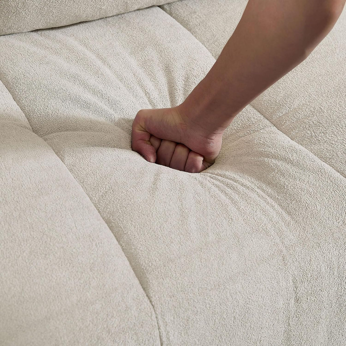 Jarenie Convertible Sectional Sofa Couch, 102" L Shaped Couch with Back Cushions, Modern Upholstered Fabric 6-Seat Reversible Sofa Set for Living Room, Apartment, Office, Beige Jarenie