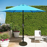 Blissun 7.5 ft Patio Umbrella, Yard Umbrella Push Button Tilt Crank (Light Blue) Blissun