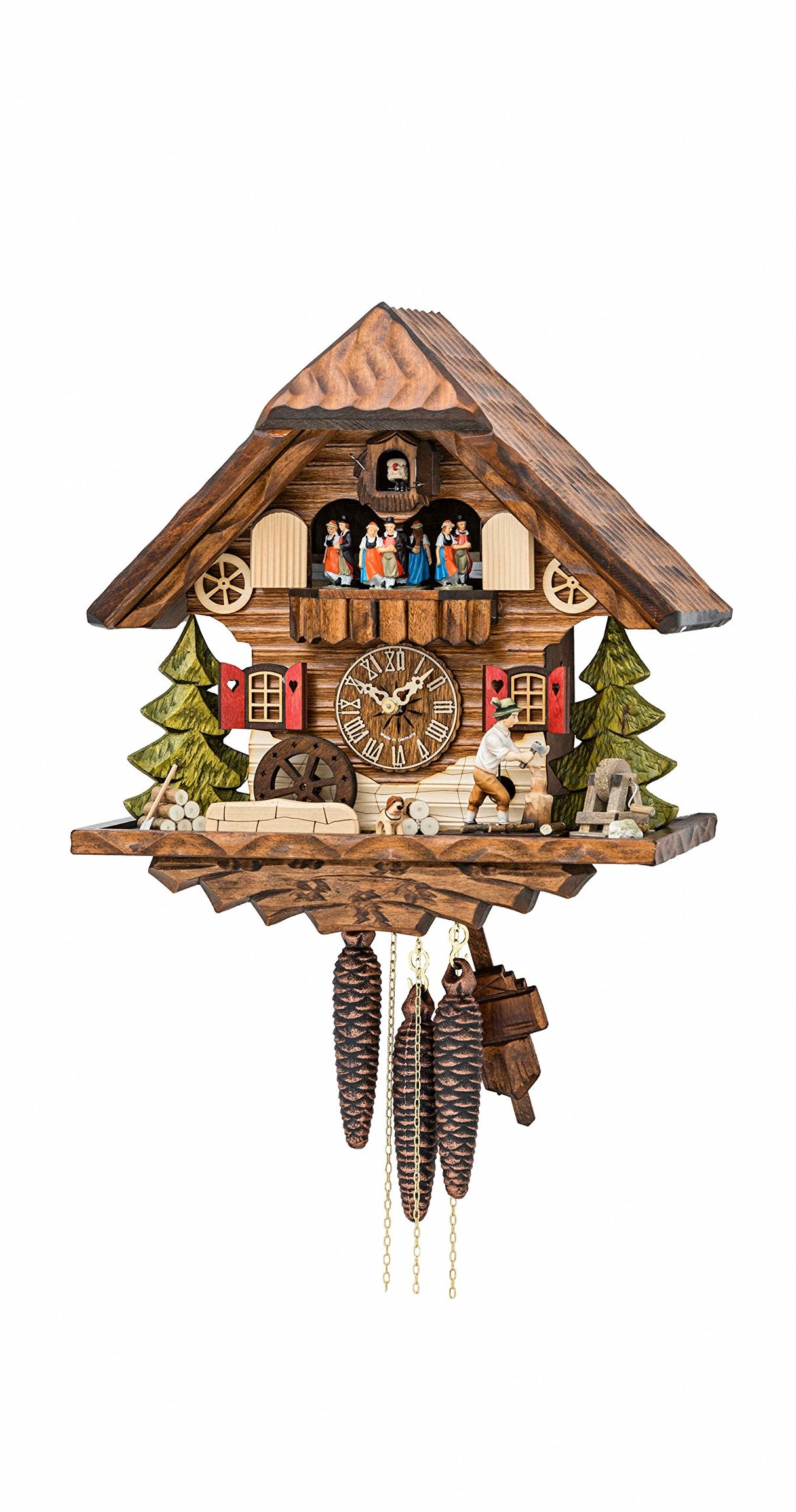 Kammerer Uhren Hekas Cuckoo Clock Black forest house, turning mill-wheel Kammerer Uhren Hekas