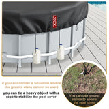 LXKCKJ 21 Ft Round Pool Cover, Winter Covers for Above Ground Pool, Winter Pool Cover Protector with Drawstring Design Increase Stability, PE Tarp Ideal for Waterproof and Dustproof (Black) LXKCKJ