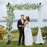 Chamvis 7.48FT Wooden Wedding Arch, Wooden Arch Backdrop Stand Square Arch Wedding Arbor Wedding Arches for Ceremony Wood Arch Frame for Outdoor Lawn Forest Wedding Decorations chamvis