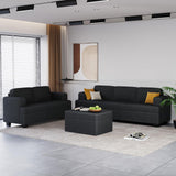 Apicizon 63" Cloud Sofa Loveseat Sofas, Comfy Loveseat Couch for Bedroom Living Room, Black Couch Sofa with Removable Cushions, Chenille Apicizon
