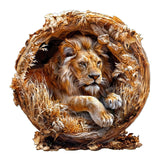KAAYEE Wooden Puzzles for Adults, 3D Vision Effect Lion King Wooden Jigsaw Puzzles 200 PCS Unique Shape Advanced Wood Puzzle Adult, 3D Effect Flat Puzzle Birthday Gifts Family Game (M-11.4 * 11.4in) KAAYEE