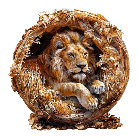KAAYEE Wooden Puzzles for Adults, 3D Vision Effect Lion King Wooden Jigsaw Puzzles 200 PCS Unique Shape Advanced Wood Puzzle Adult, 3D Effect Flat Puzzle Birthday Gifts Family Game (M-11.4 * 11.4in) KAAYEE