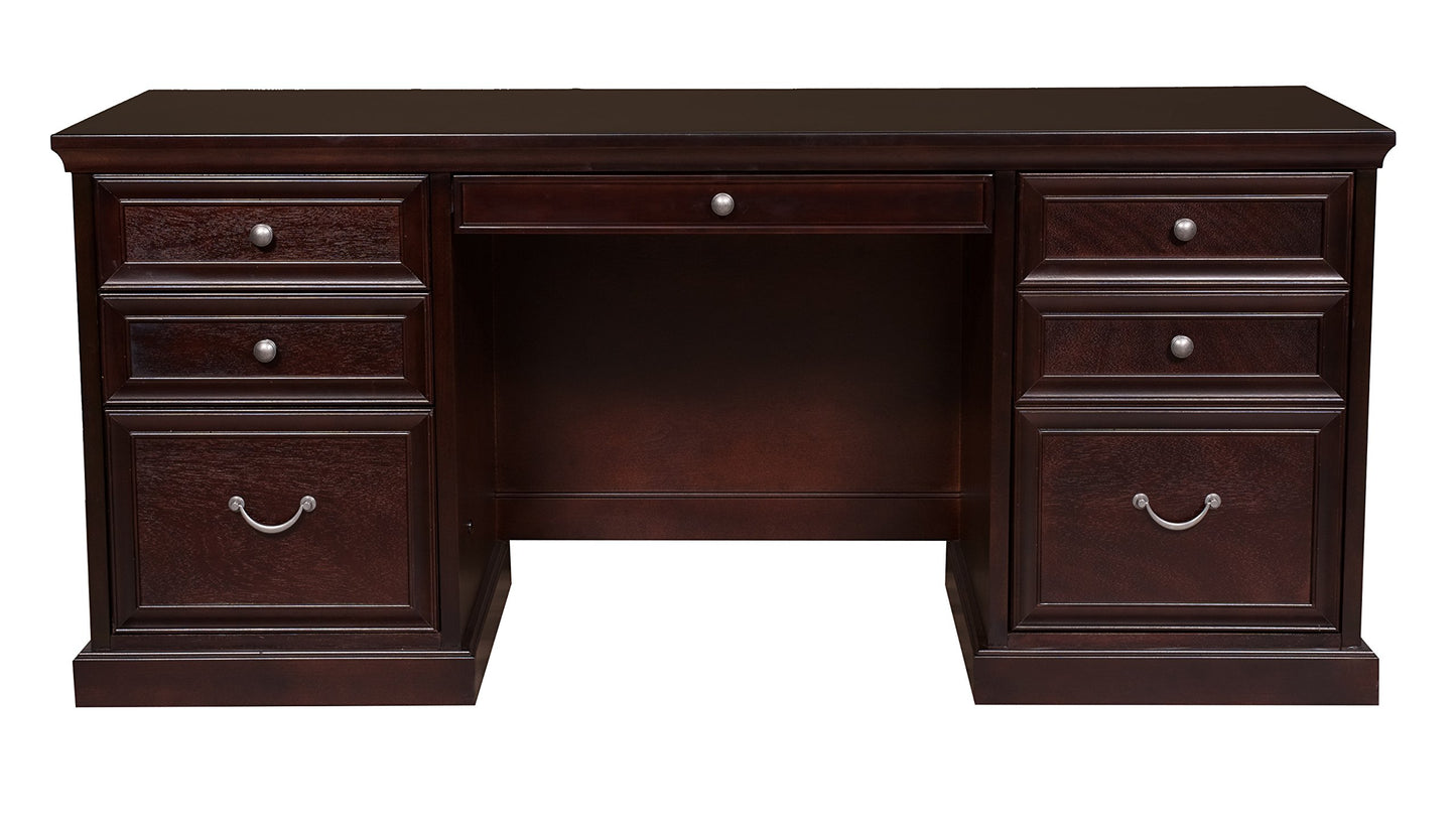 Martin Furniture Fulton Computer Credenza, Fully Assembled, Brown - WoodArtSupply