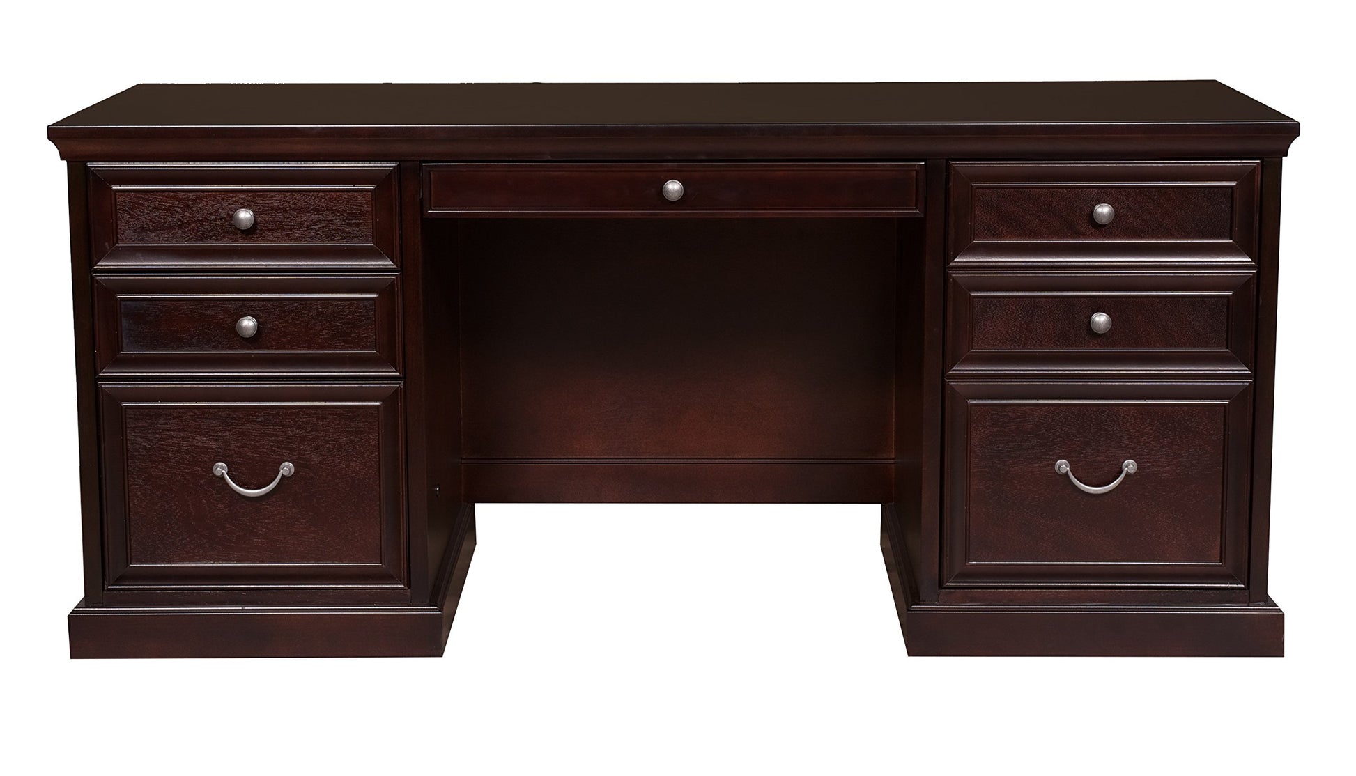 Martin Furniture Fulton Computer Credenza, Fully Assembled, Brown - WoodArtSupply