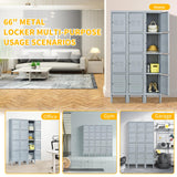 Reegangfa 4 Doors Metal Locker Locking Storage Lockers for Employees, 66" H Home Office Gym Cabinet Steel Wardrobe, for Office Home School Staff Assembly Required Reegangfa