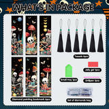 Sitsink Diamond Art Bookmarks Kit - Funny Book Lover Skull Boho Mystic Mushroom Diamond Painting Kits Bookmarks Gem Art Rhinstone DIY Crafts Kit for Adults Sitsink