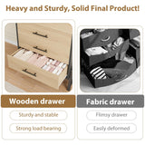GarveeHome 4 Drawer Dresser for Bedroom, 38.6" Tall Chest of Drawers, Freestanding Wooden Storage Dresser with Deep Drawers and Chic Legs for Closet, Living Room, Entryway, Natural+Black GarveeHome