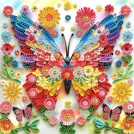 CraftCraze Diamond Painting Adult Kits, Diamond Art Kits for Beginners, DIY Butterfly Full Drill Diamond Painting for Home Wall Decoration 11.8 x11.8 inches CraftCraze