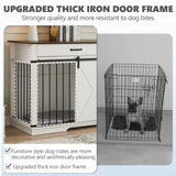 72.5" Extra Large Furniture Style Double Dog Crates for Large Breeds, XXL Wooden Dog Kennel Furniture with Drawers, Divider, Water Resistant & Barn Door for 2 Dogs, White EDYO LIVING