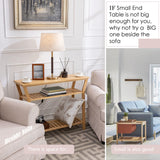 Nnewvante Bamboo Console Table Behind Couch, Entryway Table with Shelves, 3 Tier Narrow Sofa Table for Hallway, Living Room, Foyer 38.6"x11.8" Nnewvante