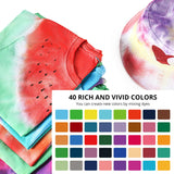 HTVRONT Tie Dye Kit - 40 Vibrant Colors Pre-Filled Bottles Tye dye Kit for Kids and Large Groups, Permanent Tie Dye Kits for Adults Tyedyedye Party Supplies Tye dye Kit to Go(Just Add Water) HTVRONT