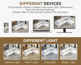 PaPaJet 114" Modular Cloud Couch, Oversized Down-Filled Sectional Sofa with Chaise and Ottoman, 4-Seater L-Shaped Sofa in White Linen for Living Room PaPaJet