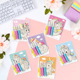 WATINC Wooden Painting Mother's Day Thank You Gifts - 24Pcs Unfinished Blank Wooden Cutouts for Kids, 6 Styles Wood Cutouts Ornament with Thanks Cards,DIY Your Own Party Favors Set (Unicorn WATINC