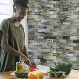 Art3d Peel and Stick Distressed Rustic Wood Panel 5-Pack of 13.5x11.4inches, for Kitchen Backsplash, Bathroom Decoration, Fireplace and Stair Riser Decal, Made of PVC Composite Laminate Art3d