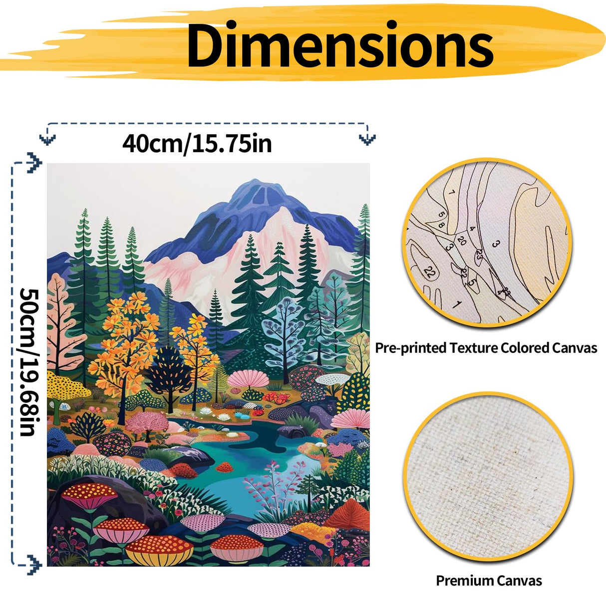 YALKIN Paint by Numbers for Adult Kits, DIY Landscape Oil Acrylic Painting Paint by Numbers on Canvas, Adults Paint by Numbers Kits Drawing Paintwork for Home Decor 16x20 inch/40X50CM (No Frame) YALKIN