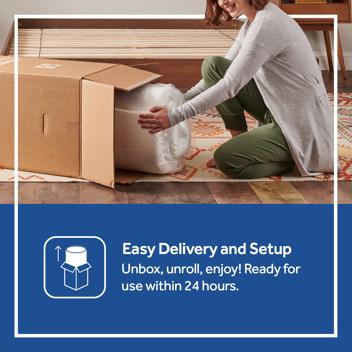 Sealy - Memory Foam Bed in a Box – 6 Inch, Low Profile, Medium Feel, Full Size, CertiPur-US Certified, White SEALY