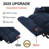 MCombo 74.4" Zero Gravity Power Loveseat Recliner with Console, Heat and Vibration Massage, Reclining Loveseat Sofa with USB Ports, Cup Holders for Living Room, Fabric 6035SET (Navy Blue) MCombo