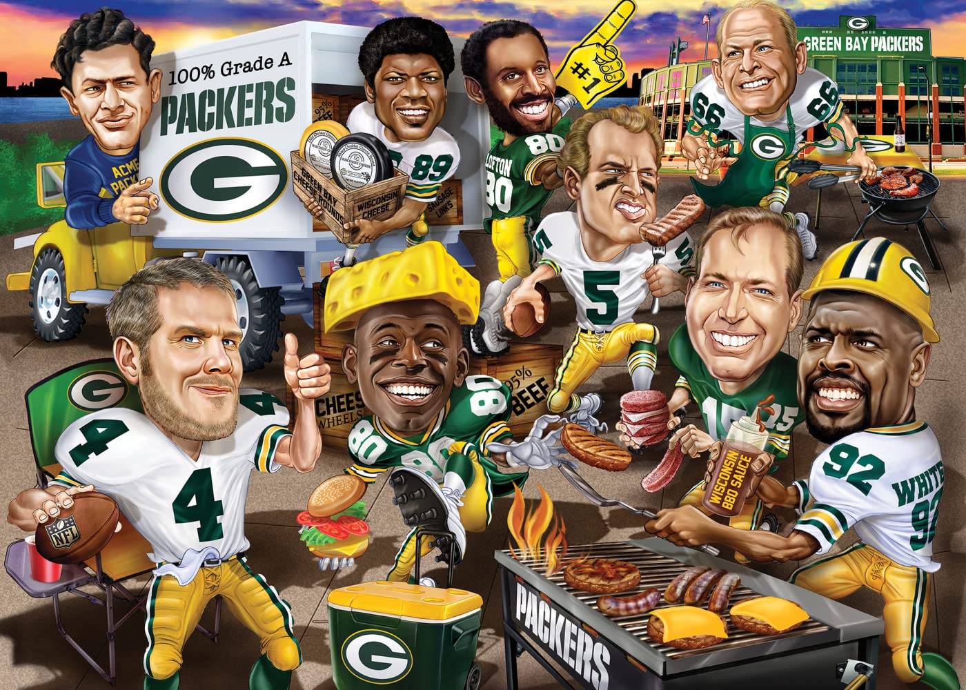 MasterPieces 500 Piece Sports Jigsaw Puzzle for Adults - NFL Green Bay Packers All-Time Greats - 15x21