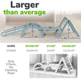 Ocodile Extra-Large 6-in-1 Pikler Triangle Climbing Set – Oversized Montessori Climbing Toys for Toddlers – Spacious Indoor Wooden Play Gym for Kids Ages 2-6 – Blue Ocodile