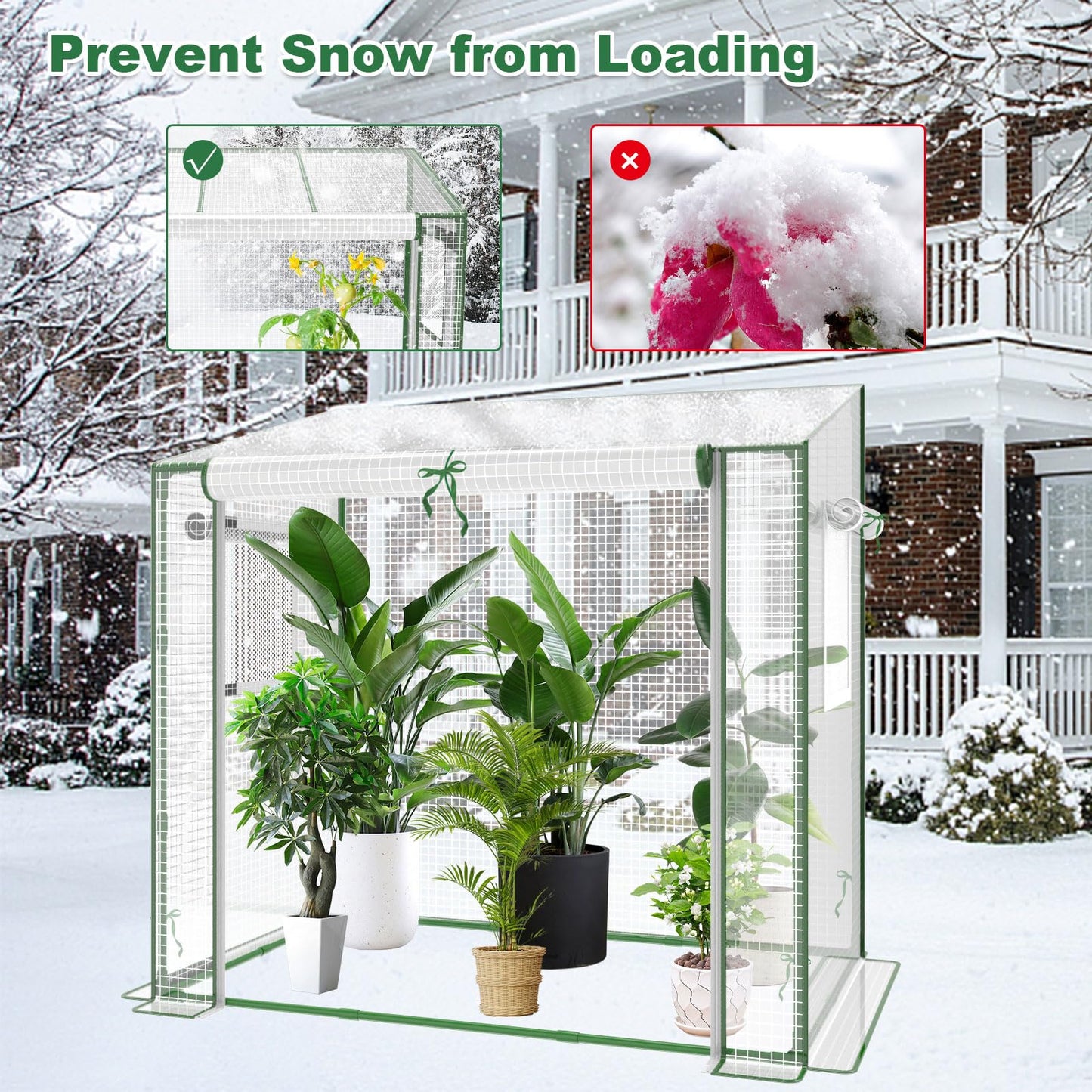 Greenhouse, 47.2”(L) x31.5”(W) x47.2”(H) Greenhouses for Outdoors, Durable Green House Kit with Window, Thicken PE Cover, Green Houses for Indoor Outside，Clear Mini Portable Garden Plant Green House