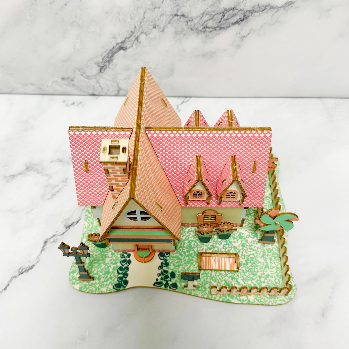 3D Wooden Puzzles for Adults Wooden House Building Model Kits, Hut Model Log Cabin Model Kits, 3D Jigsaw Brain Teaser Puzzles, Sunflower Manor 6.5" × 5.3" × 4.7 " MPIUET