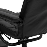 Flash Furniture Rachel Contemporary Multi-Position LeatherSoft Recliner Chair with Ottoman, 360-Degree Swivel Recliner Chair and Ottoman Set, Black Flash Furniture