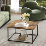 Cidaziya Small Coffee Table for Living Room,Modern Wood Coffee Table,Low Square Center Table Easy Assembly,23.6 x 23.6 x 16.3 Inches,Brown Cidaziya