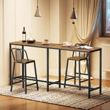 YATINEY 70.8" Long Bar Table, Counter Bar Height Table, High Top Table, Rectangular Hightop Table, Bar Pub Table, for Kitchen, Living Room, Dining Table, Entryway, Rustic Brown and Black BT08BR YATINEY