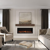 Modern Ember Monti 72 Inch Fireplace Wood Mantel Shelf with Fluted “Reed” Details in Whitewash | Natural White Oak Wood | Stained Finish | DIY Mounting Hardware Included | 72" W x 6" H x 8" D Modern Ember