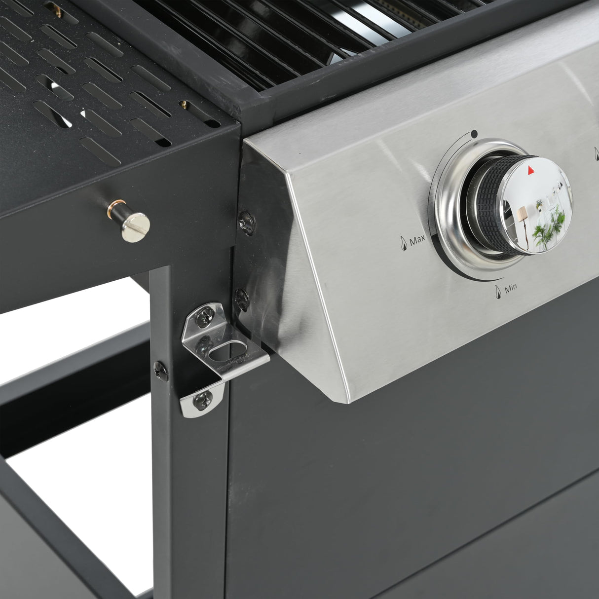 ARCLIS 4 Burner BBQ Gas Grill, Propane Grill with Side Shelves and Wheel Casters, 34,200 BTU Output Stainless Steel Outdoor Barbecue Cooking Grate for Kitchen and Patio Backyard ARCLIS