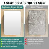 Recessed Medicine Cabinets for Bathroom with Mirror: 20x30 Wall Mount Mirrored Vanity Chest - 20 x 30 inch Large Storage Cabinet with Adjustable Shelves - Matte Black Frame GoTiling