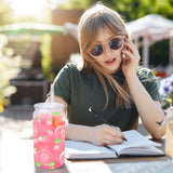 Joyclub 8 Pack Sublimation Cups 16 OZ Frosted Glass Cans Blanks with Clear Lids Mason Jars for Iced Coffee Beer Juice and Soda Drinks Joyclub