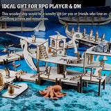 3D RPG Miniatures Ship Wood Laser Cut, 3-Level with 1" Grid Battle Terrain Map Perfect for D&D, Pathfinderor Other Tabletop Games CZYY