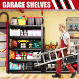 ZIWJHK 72''H*46W'' Garage Shelving, 3000lb Heavy Duty Shelving, Adjustable Metal Shelving Garage Storage Shelves 5 Tier Utility Shelf Unit Metal Shelf Rack for Basement Industrial Black ZIWJHK