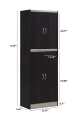 Hodedah 4 Door Kitchen Pantry with Four Shelves, Chocolate Hodedah