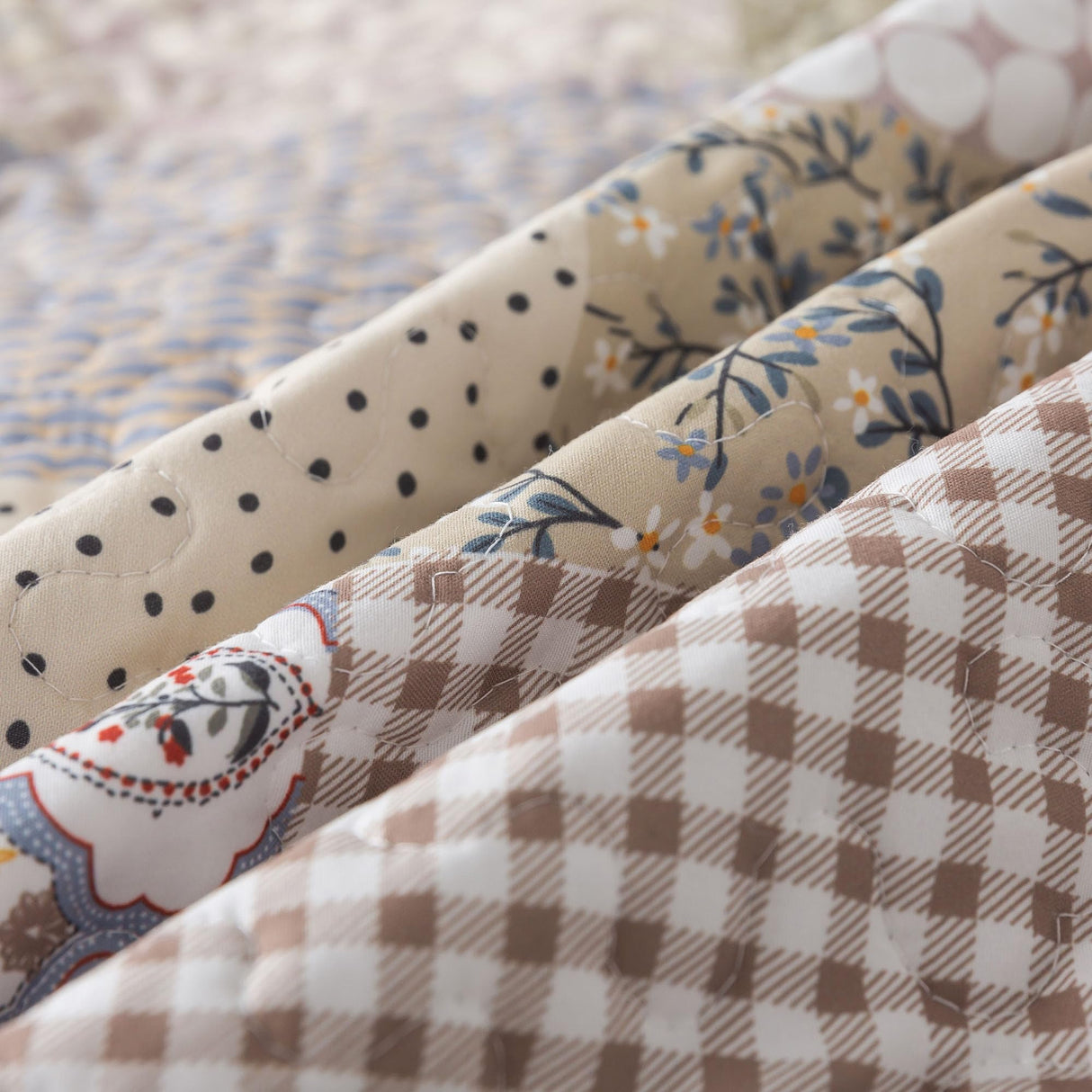 HoneiLife Quilt Set King Size - Lightweight Bedspreads 106x96, Microfiber Quilts 3-Piece, Patchwork Coverlet Rustic Bedding Sets All Season Quilts HoneiLife