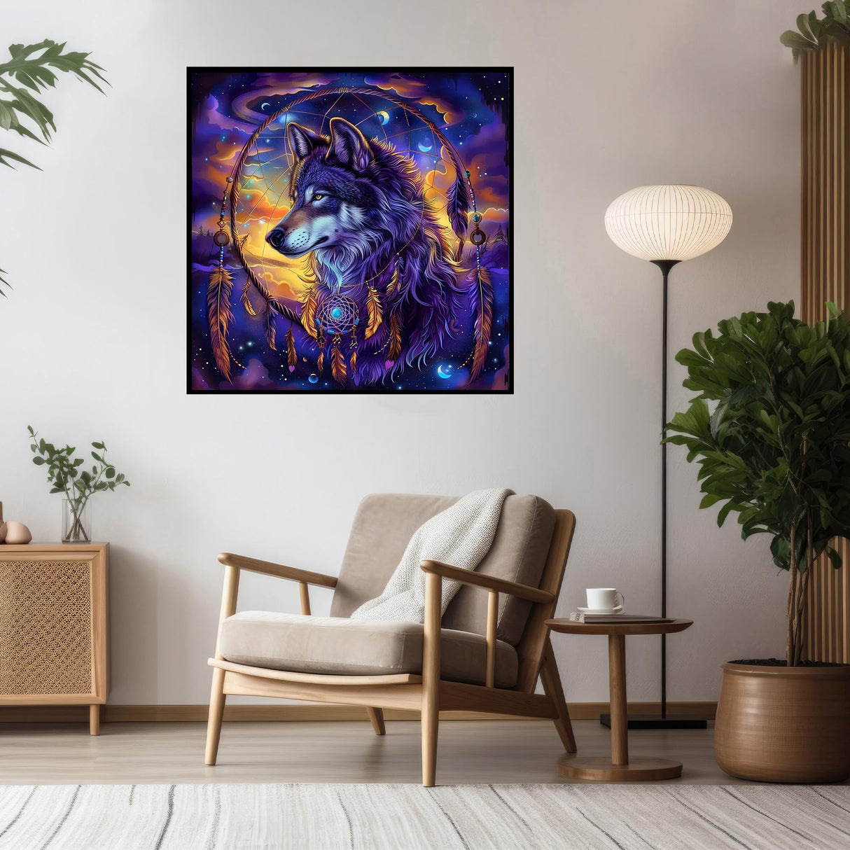 Zythron Wolf Diamond Painting Kits for Adults Wolf Dream Catcher Diamond Art Kits for Adults Beginner Dream Catcher DIY Full Drill Diamond Paintings 5D Gem Art and Crafts 15.7x15.7 inch Zythron