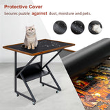 Lavievert Jigsaw Puzzle Table with Cover and Angle & Height Adjustment, Detachable Double-Sided Puzzle Board with Auxiliary Line, Tilting Table with Storage Shelf & 4 Casters for Up to 1500 Pieces LAVIEVERT