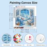 FHBUBPUP Diamond Painting Kits for Adults, winter Snow Scene Diamond Art Kits for Beginners - DIY Full Drill Round Diamond Dot Christmas Gem Art, Craft Gift Suitable for Home Wall Decoration 12×12Inch FHBUBPUP