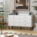 LYNSOM White Dresser for Bedroom, 6 Drawer Dresser with Wide Drawer and Metal Handles, Modern Dressers & Chests of Drawers for Hallway Entryway LYNSOM