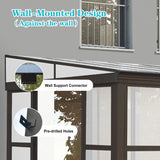 SHPAI 10x12FT Wall Mounted Sunroom, Outdoor Permanent Lean-to Solarium with Detachable Polycarbonate Roof, 2 Lockable Sliding Doors, Aluminum Gazebo Against The Wall Sun Room for Garden Patio Deck SHPAI