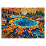 Sunset National Parks Puzzles for Adults 1000 Piece Nature Puzzles, Colorful Yellowstone Landscape Jigsaw Puzzle, Beautiful Hot Spring Scenic Plant Puzzle BBOLDIN