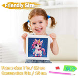 lesaonsy Diamond Painting Kit with Frame - 6 Inch Pre-Framed Animal Art | Beginner-Friendly DIY Craft Gift for Teens & Adults | Complete Set with Tools, Gem Art Kits Gift (Cartoon Unicorn) lesaonsy