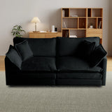 SoarTalent 76.7” Modular Sectional Sofa Convertible Couches, 2 Seater Chenille Deep Seat Cloud Couch Loveseat with Pillows for Living Room, Apartment, Office(Black) SoarTalent