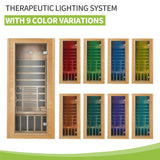 Real Relax Near Zero EMF Canadian Hemlock Wood 9 Chromo Therapy Lights, Oxygen Lonizer, Bluetooth Speakers for Home Spa Days Sauna Room, 1 Person Real Relax
